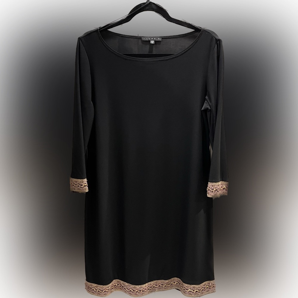 Tiana B. Size M Embellished Black Long Sleeve Sheath Dress NWOT